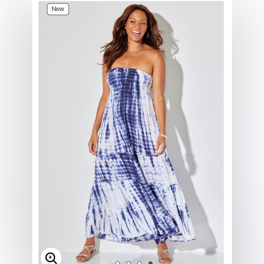 Smocked Tie Dye maxi dress coverup